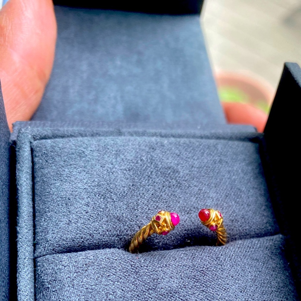 David Yurman Renaissance Ring 14K Gold & Rubies